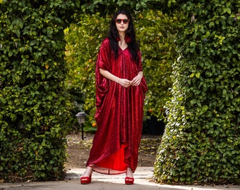 Ruby Sequin Caftan