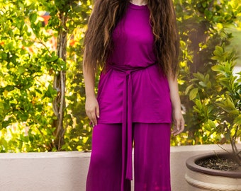 Fuchsia Tunic & Palazzo Pant Set