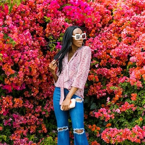 Brick Leopard Tie Blouse image 1