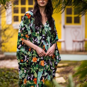 Midnight Jungle Caftan Kaftan Dress image 4