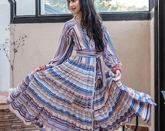 brown and blue striped dress YAS - Maxi Shirt Dress - Women - Viscose - XS