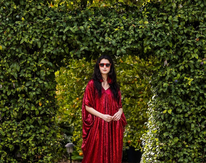 Ruby Sequin Caftan