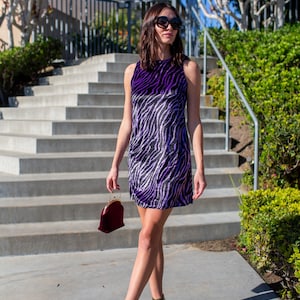 purple zebra dress Purple Devore Zebra Cowl Maxi Dress
