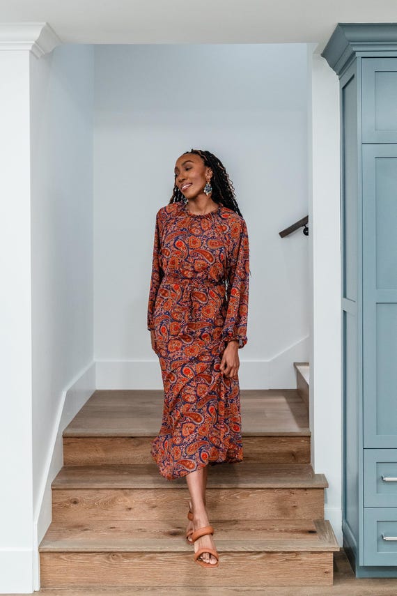paisley midi dress Asha Fiesta crisp cotton poplin in a fit midi boden dresses Violet Midi