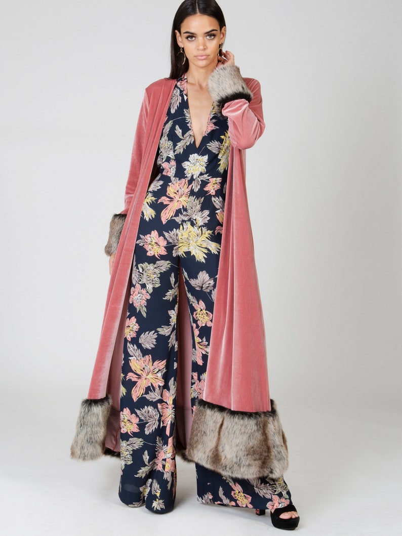rose pink duster coat