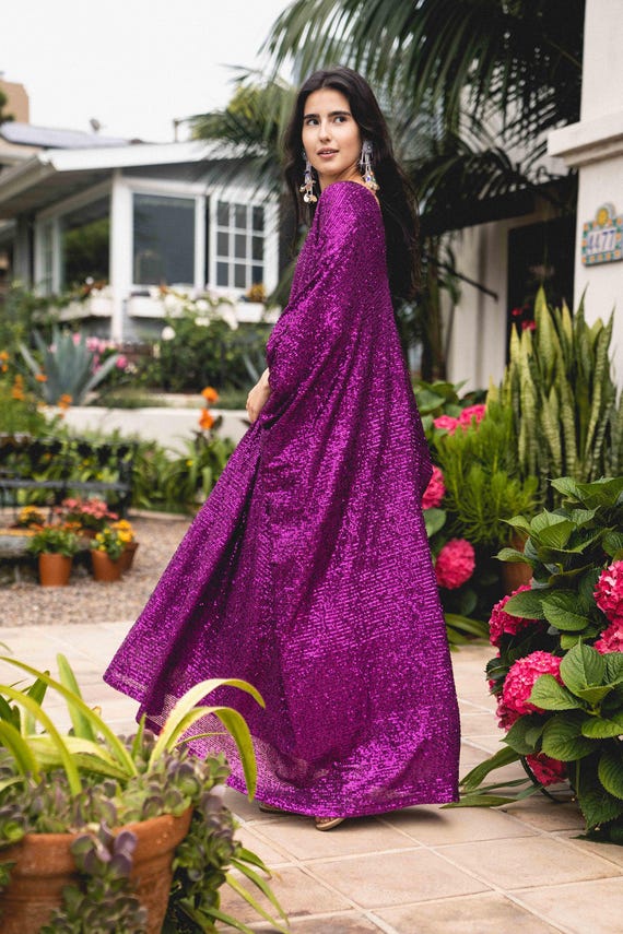 Fuchsia Sequin Caftan Kaftan Dress - Etsy Sweden