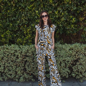 Saffron Zebra Tunic & Palazzo Set image 1