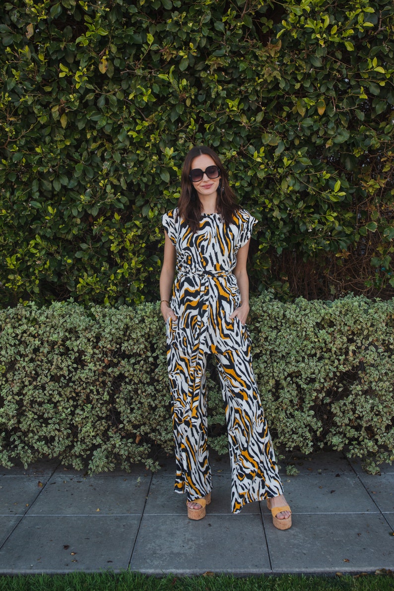 Saffron Zebra Tunic & Palazzo Set image 1