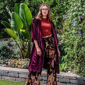 Bordeaux Velvet Reversible Koi Kimono