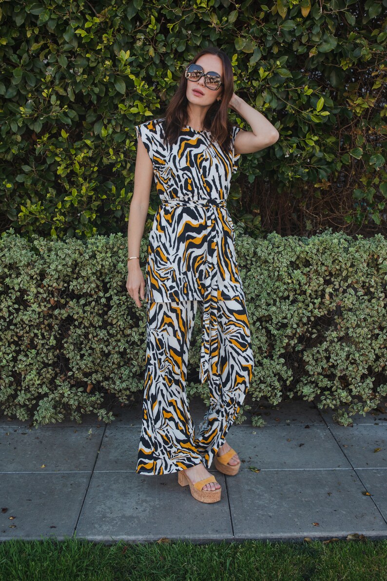 Saffron Zebra Tunic & Palazzo Set image 3