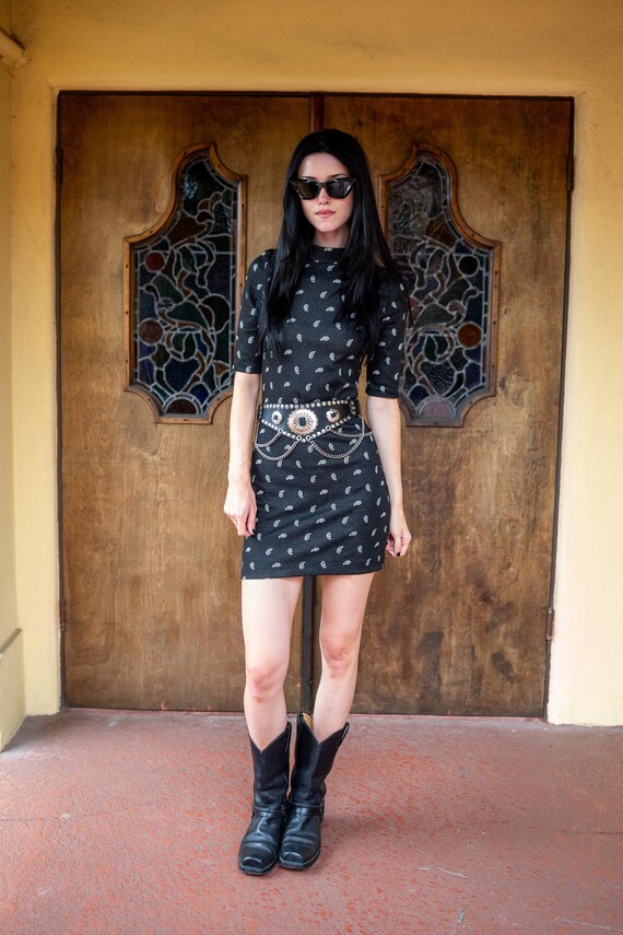 Paisley Villain Mockneck Mini Dress - Etsy UK Paisley Villain Mockneck Mini Dress - Etsy UK
