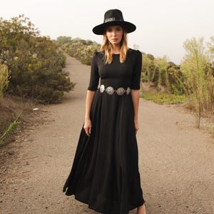 Black Reversible Fitted Maxi Dress