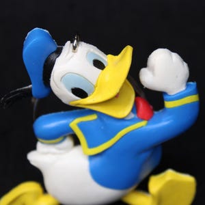 Vintage Disney Donald Duck Walking Figure Rubber 4.75" Large Keychain, Keyring image 4