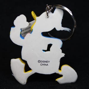 Vintage Disney Donald Duck Walking Figure Rubber 4.75" Large Keychain, Keyring image 6