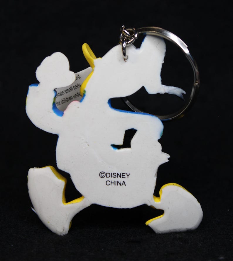 Vintage Disney Donald Duck Walking Figure Rubber 4.75" Large Keychain, Keyring image 6