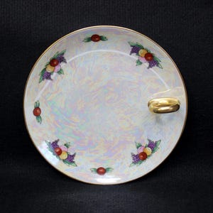 1926 Epiag Royal Czechoslovakia 7.5&quot; Porcelain Plate with Golden Ring Handle