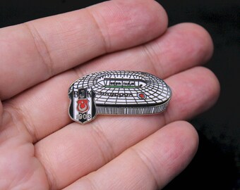 Besiktas JK Stadium Metal Pin Badge, Turkish Super Lig Collectible, Rare Find