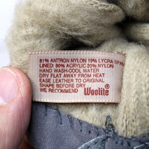 Ladies Vintage New Isotoner Gray Leather Grip Insulated Gloves Size LARGE image 9