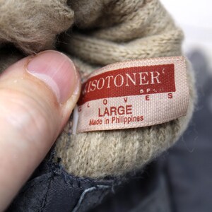 Ladies Vintage New Isotoner Gray Leather Grip Insulated Gloves Size LARGE image 8