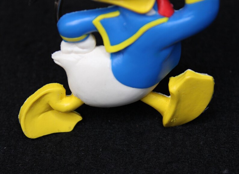 Vintage Disney Donald Duck Walking Figure Rubber 4.75" Large Keychain, Keyring image 5