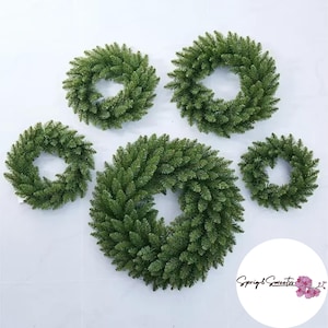 Natural Artificial Green Pine Christmas Wreath | Holiday Winter Front Door Decor with Pine Cones | Seasonal Wreath for Home & Festive