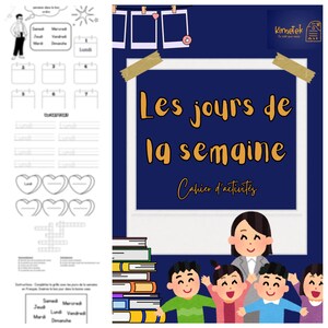 Les jours de la semaine Cahier d’activités -14 Pages d’exercices amusants et pédagogiques (PDF instantané)-The Days of the Week in FrenchPDF