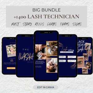 Lash Tech Instagram Template Post Story , Facebook Lash Stylist templates , Lash Tech Branding kit , Lash Extension Post , Lash Tech