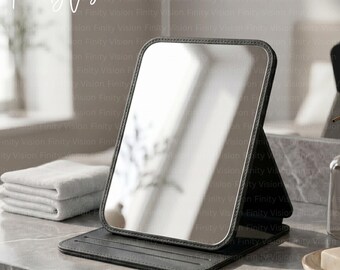 Gepersonaliseerde vierkante make-upspiegel, opvouwbare make-upspiegel, cadeau bruidsmeisje bruiloft, make-upspiegel voor reizen,