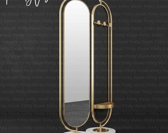 Elegant Oval Floor Standing Mirror, Modern Full Length Dressing Mirror