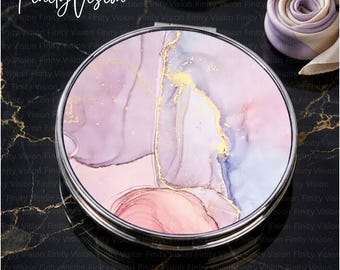 Compact Mirror, Bridesmaid mirror, Double Sided Travel Mirror, Makeup Mirror, Custom Pocket Mirror, Gift for her, Personalized Mirror