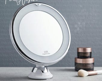 LED-make-upspiegel, verlichte make-upspiegel voor badkamer en slaapkamer, minimalistische ronde schoonheidsspiegel Smart Touch voor slaapkamertafel