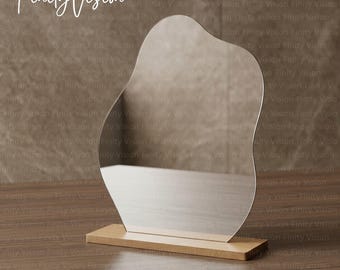 Irregular Wavy Desktop Mirror, Office Tabletop Mirror, Organic Mirror, Decorative Desktop Office Mirror