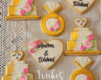 Wedding decorated cookies