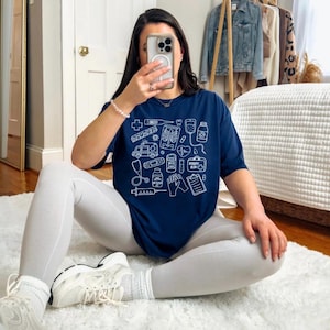 Medical Doodle Comfort Colors T-Shirt | Funny Nurse Gift | RN Doctor Unisex Tee | Med Student Graduation Shirt | Healthcare Apparel