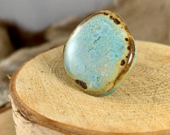 Seafoam Ceramic Gem Statement Ring