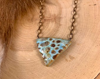 Textured Seafoam Triangle Necklace