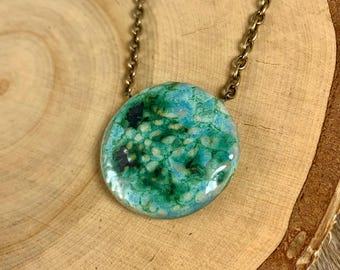Mermaid Textured Ceramic Pendant