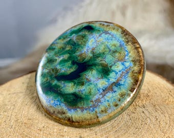 Skyview Ceramic Circle Statement Ring