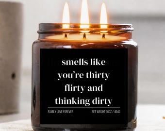 Bougie qui sent comme si vous aviez la trentaine • Cire de soja coulée à la main • Cadeau amusant pour un 30e anniversaire de naissance