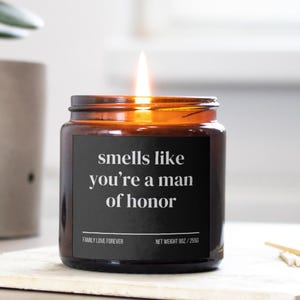 Regalo de propuesta de matrimonio para hombre de honor, vela con aroma a hombre de honor, regalos para hombre de honor, regalos para bodas, recuerdos para bodas