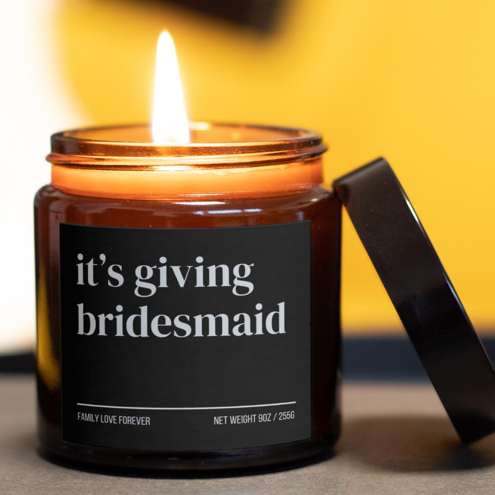 Bridesmaid Proposal Gift Favor, It's Giving Bridesmaid Candle, Bridesmaid Gifts, Wedding Party Gifts, Wedding Party Favors