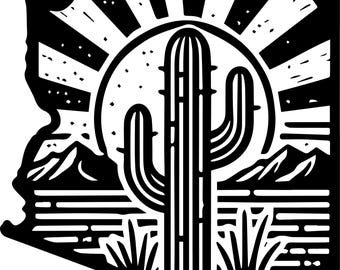 Arizona State Artwork - Digital Download - Svg, Dxf, Eps, Png, Pdf, Jpeg - Instant Download for Crafting & Design