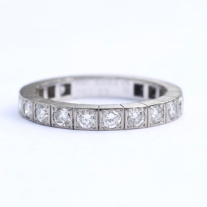 Cartier Lanieres Anel de ouro branco 18K Full Circle Diamond Eternity Band 0,90 quilates Tamanho 53 US 6,5