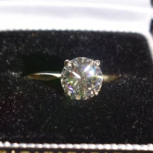 14K Yellow Gold Platinum Solitaire Diamond Engagement Ring 1.15 Carat J-SI1