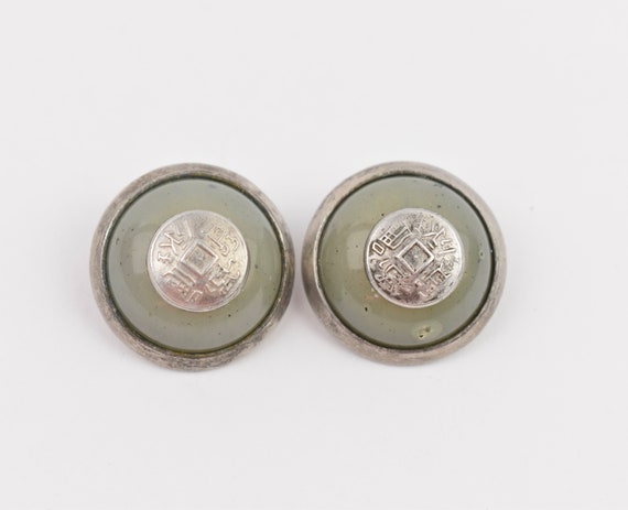 Vintage Ben Amun Clip-on Earrings Chinese Coin Se… - image 3
