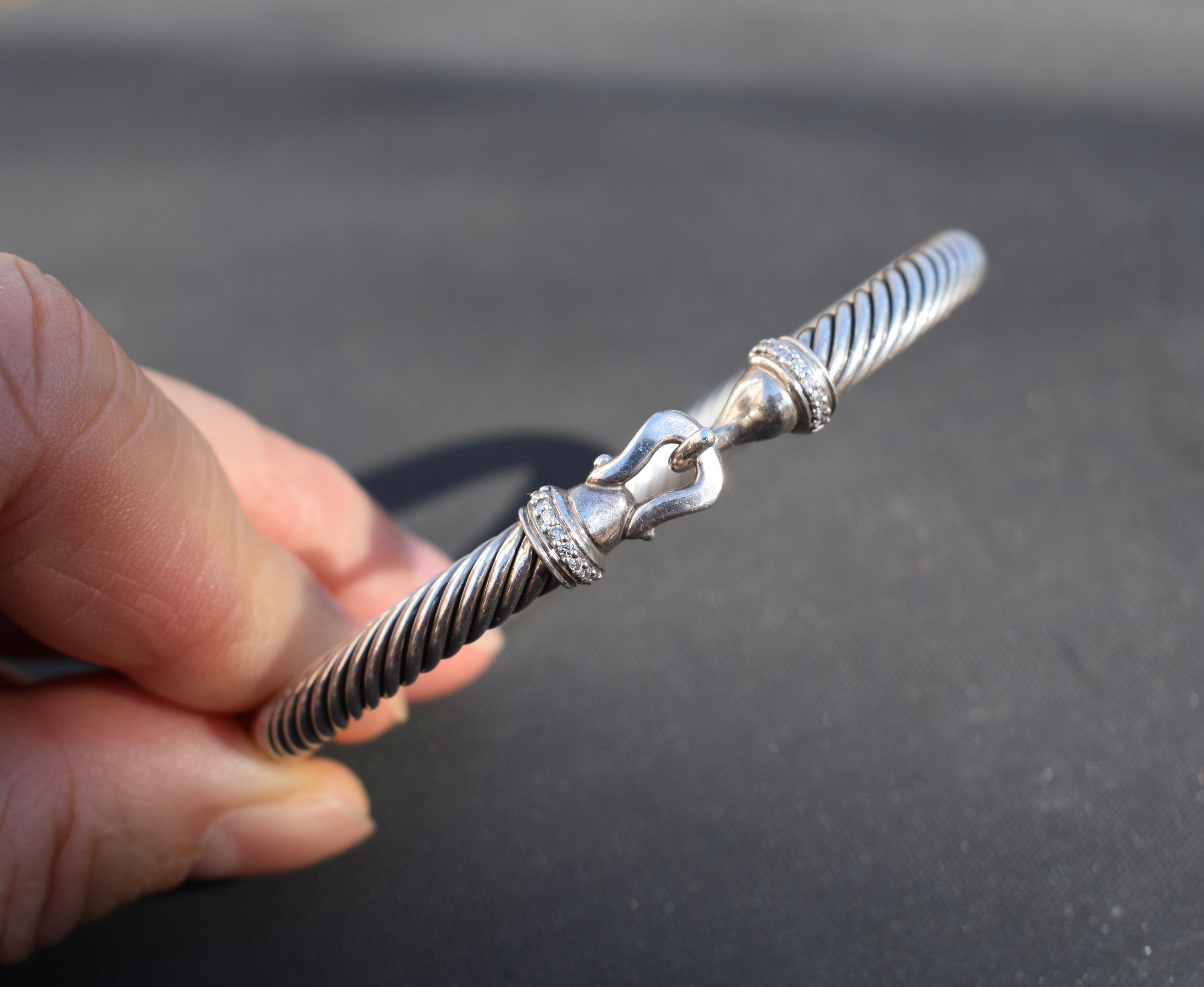 David Yurman Classic Cable ダイヤモンド ブレスレット 5mm