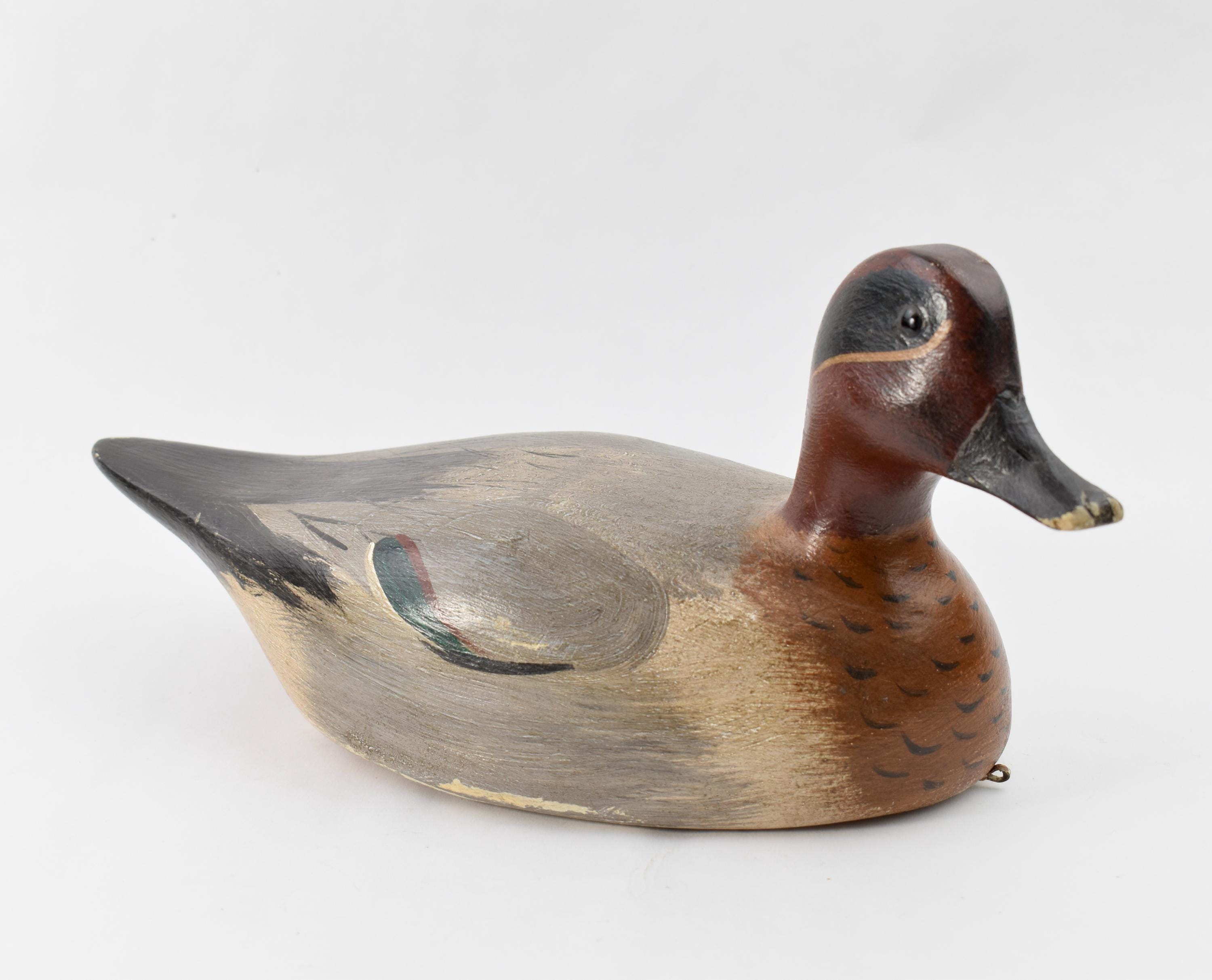 Vintage Hand Carved Hand Painted Functional Wooden Duck Decoy