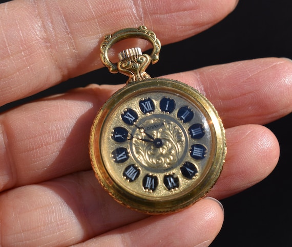 Swiss Made Women s Pendant Pocket Watch Gold Plated Wind up Mechanic Good Working Condition Etsy Canada