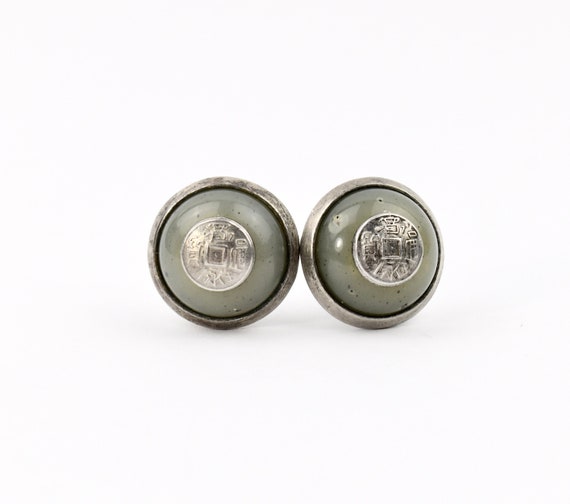 Vintage Ben Amun Clip-on Earrings Chinese Coin Se… - image 1