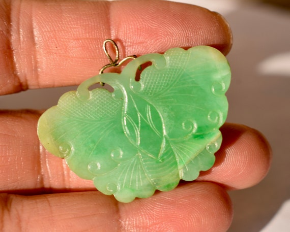 Antique C1880s Chinese Carved Jadeite Jade Butter… - image 6